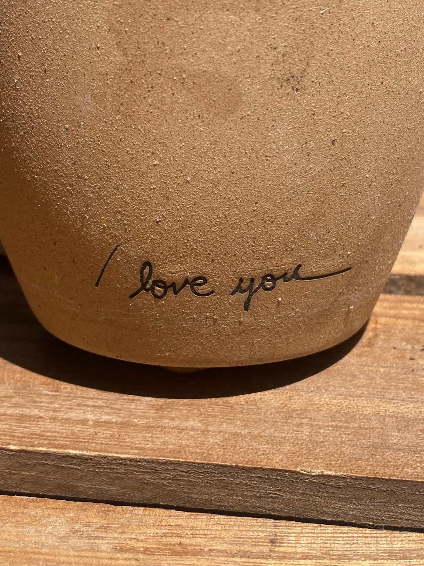 I love you clay pot