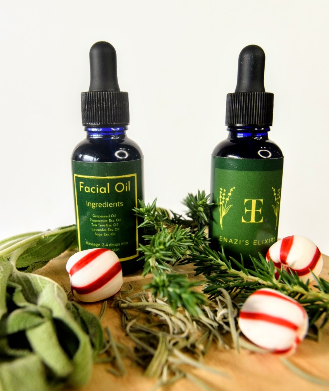 Serum, face oil, oily skin, grapeseed oil, peppermint, tea tree, lavender, sage