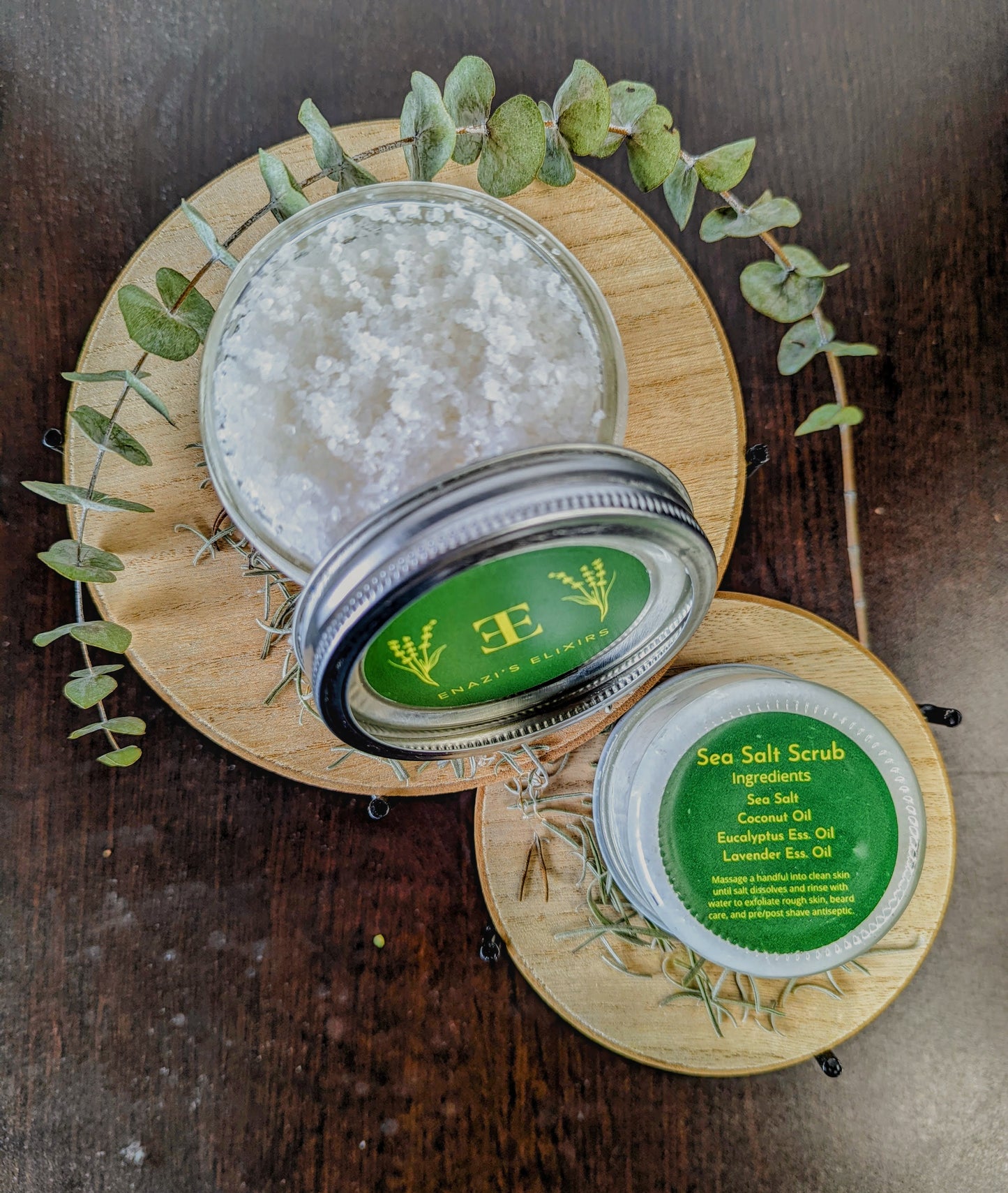 Natural body scrub with Dead sea salt Lavender and Eucalyptus