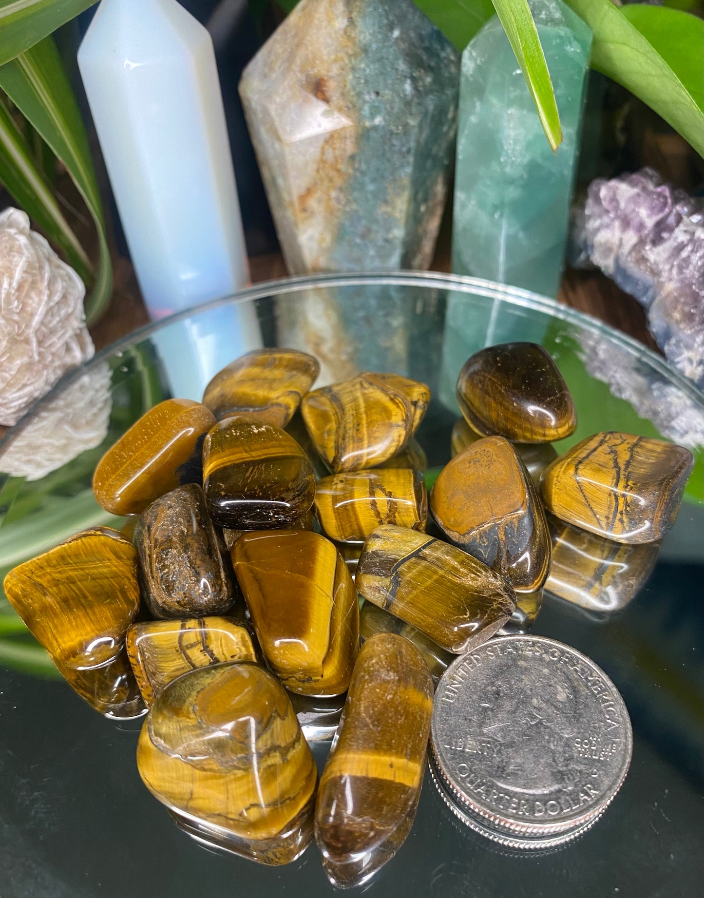 Tumbled Tigers Eye, golden brown