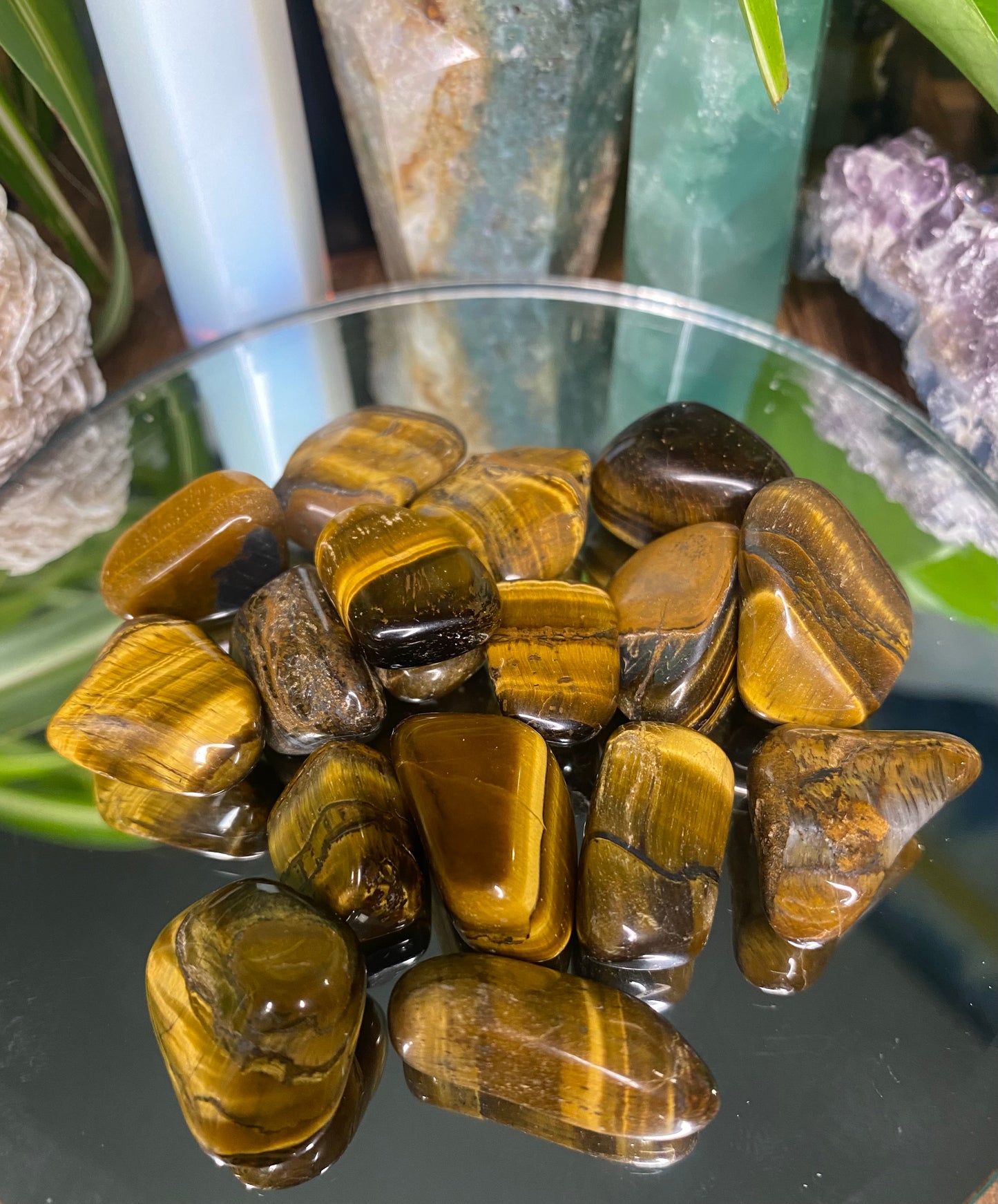 Tumbled Tigers Eye, golden brown 