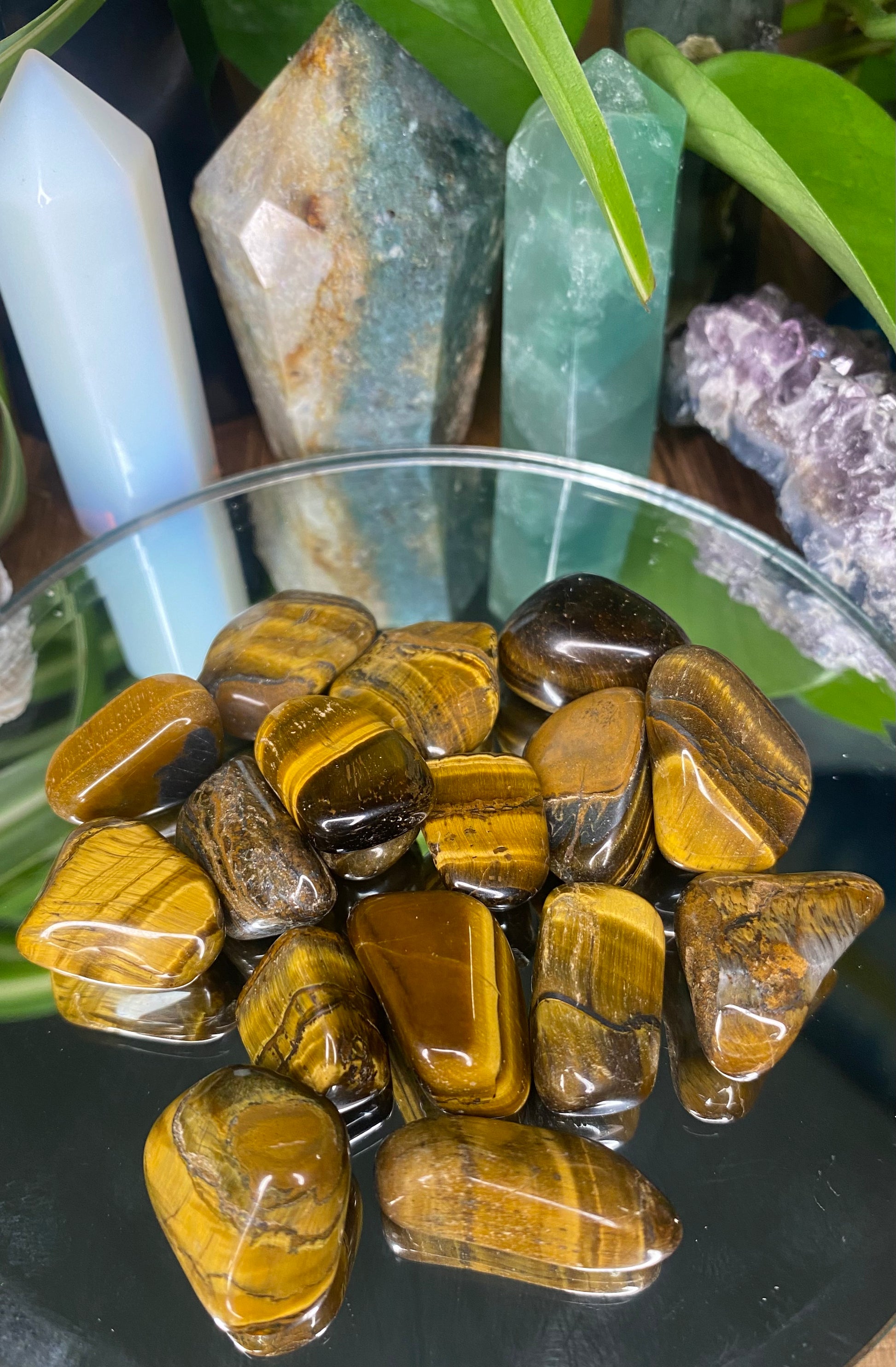 Tumbled Tigers Eye, golden brown